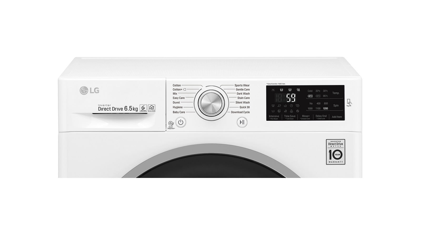 LG 1-6.5 kg 6 Motion Direct Drive tvättmaskin, slim (45cm djup), energiklass A+++ , F2J6WN1W