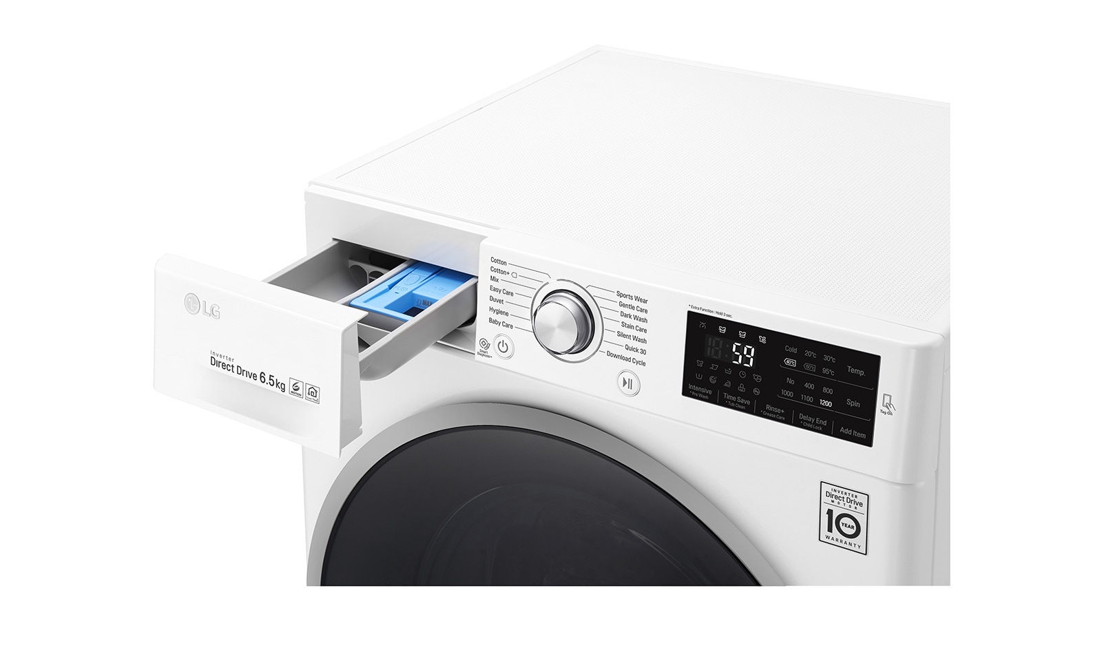 LG 1-6.5 kg 6 Motion Direct Drive tvättmaskin, slim (45cm djup), energiklass A+++ , F2J6WN1W