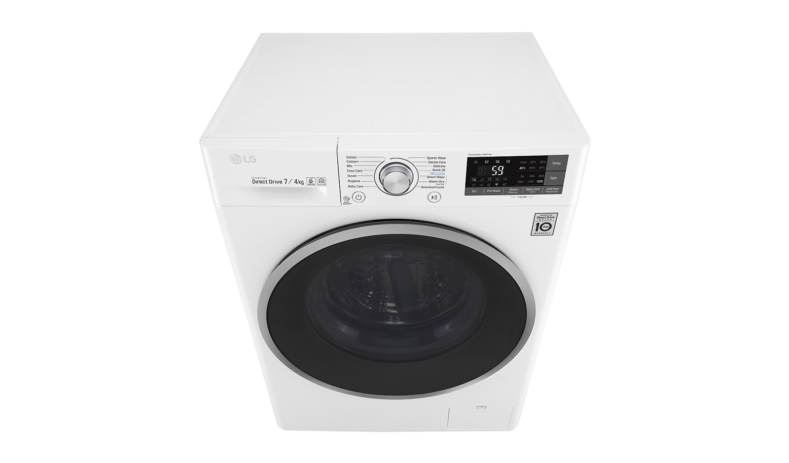 LG 1-7 kg / 1-4 kg 6 Motion Direct Drive Kombinerad tvätt/tork, slim 45cm djup, Wi-Fi & energiklass B, F2J7HM1W