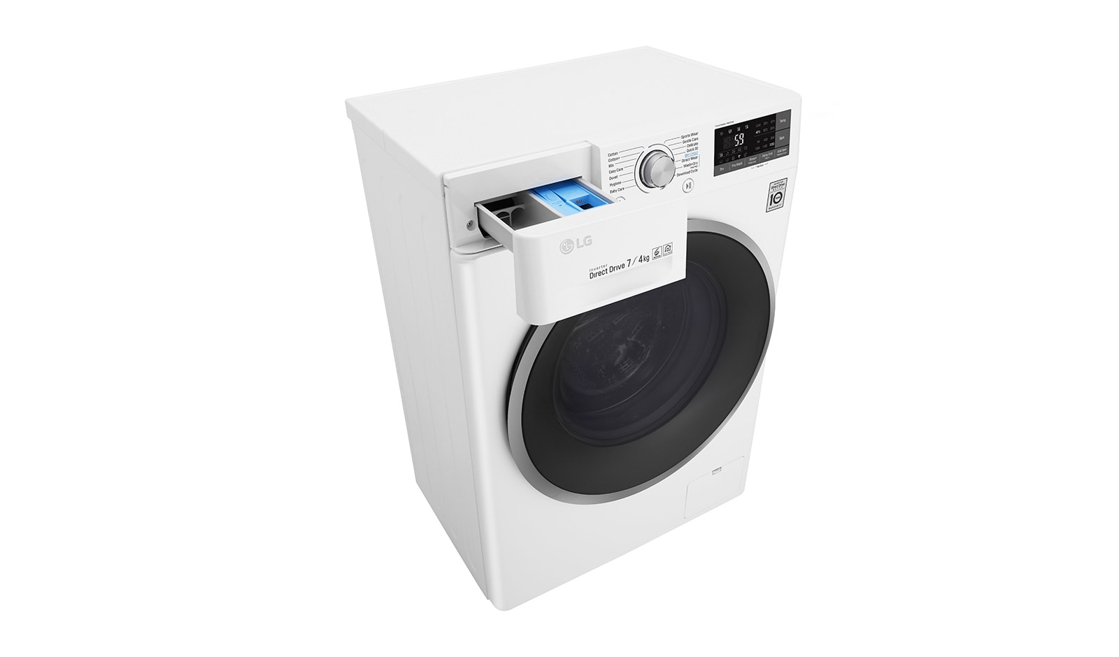 LG 1-7 kg / 1-4 kg 6 Motion Direct Drive Kombinerad tvätt/tork, slim 45cm djup, Wi-Fi & energiklass B, F2J7HM1W