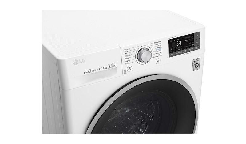 LG 1-7 kg / 1-4 kg 6 Motion Direct Drive Kombinerad tvätt/tork, slim 45cm djup, Wi-Fi & energiklass B, F2J7HM1W