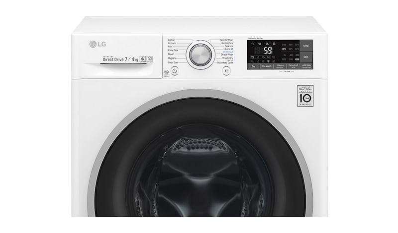 LG 1-7 kg / 1-4 kg 6 Motion Direct Drive Kombinerad tvätt/tork, slim 45cm djup, Wi-Fi & energiklass B, F2J7HM1W
