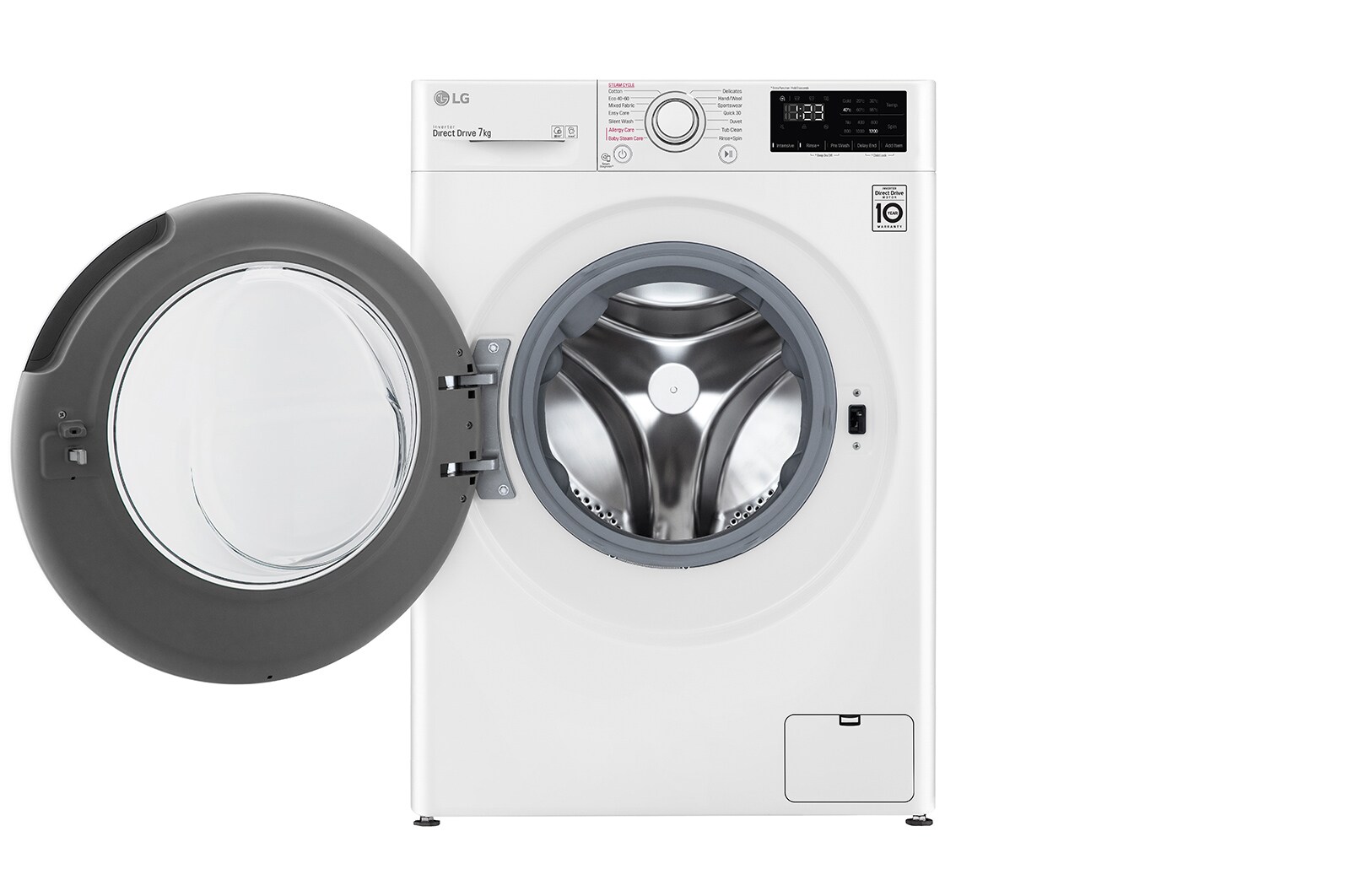 LG 7 kg Tvättmaskin(Vit) - Energiklass E, Steam, AI DD™, Smart Diagnosis™, F2WP207S0WS