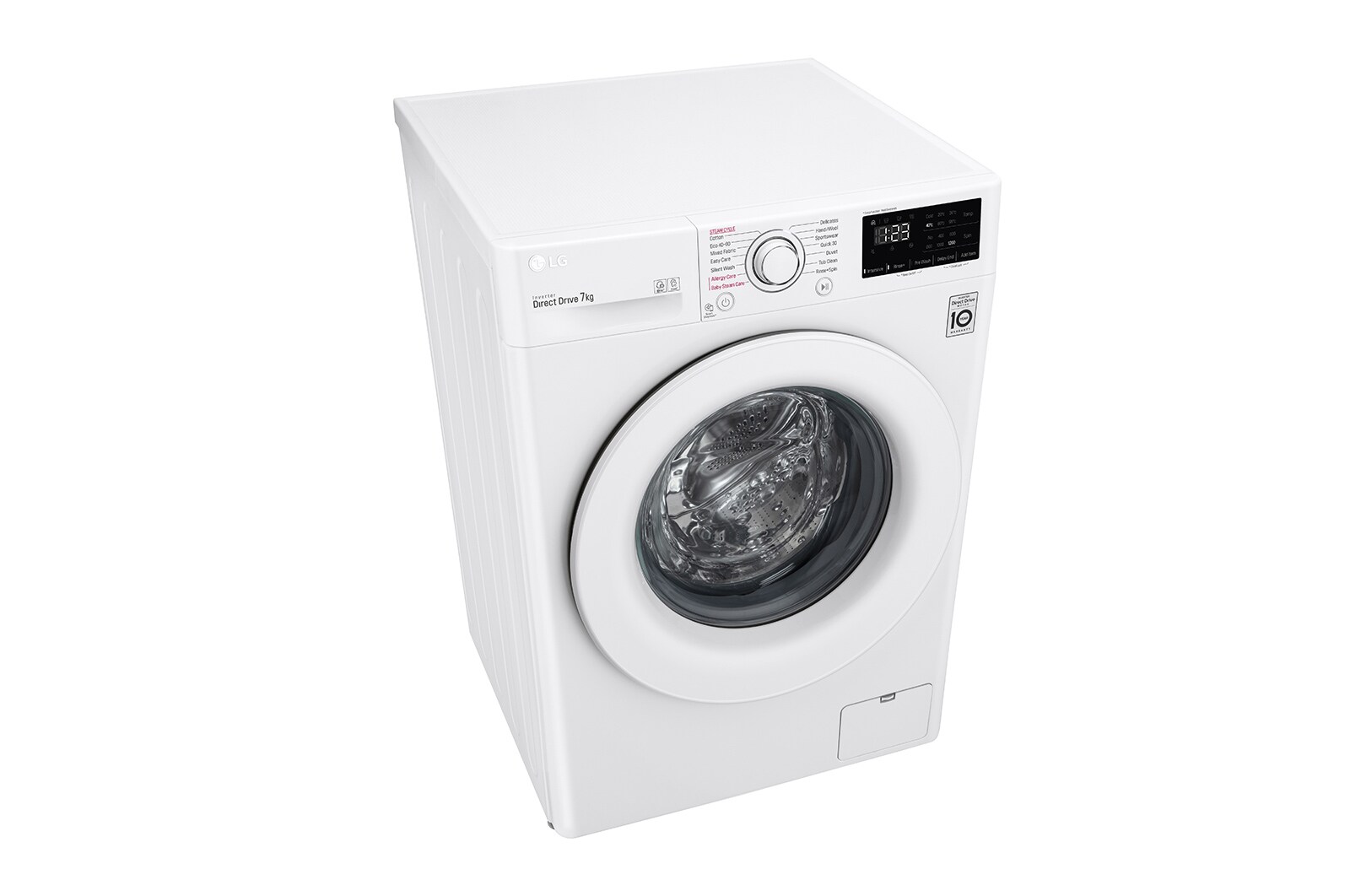 LG 7 kg Tvättmaskin(Vit) - Energiklass E, Steam, AI DD™, Smart Diagnosis™, F2WP207S0WS