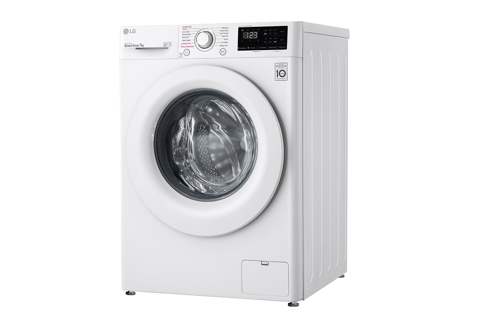 LG 7 kg Tvättmaskin(Vit) - Energiklass E, Steam, AI DD™, Smart Diagnosis™, F2WP207S0WS