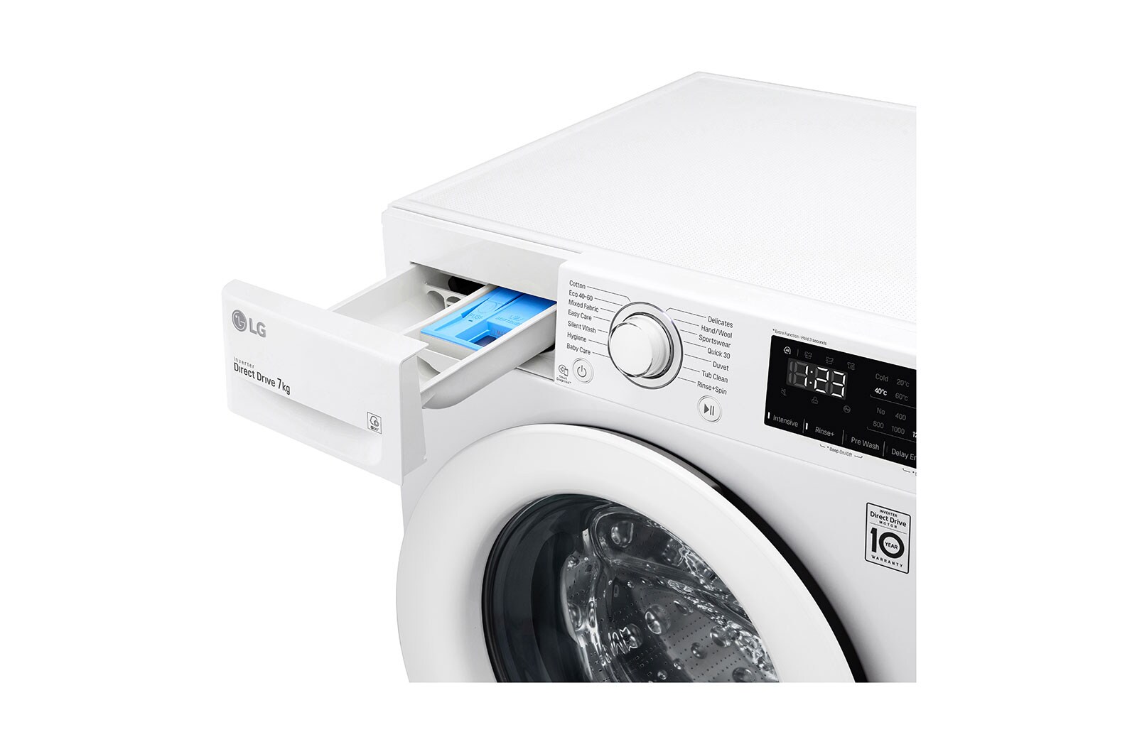 LG 7 kg Tvättmaskin(Vit) - Energiklass D, AI DD™, Smart Diagnosis™, F2WP307N0WS