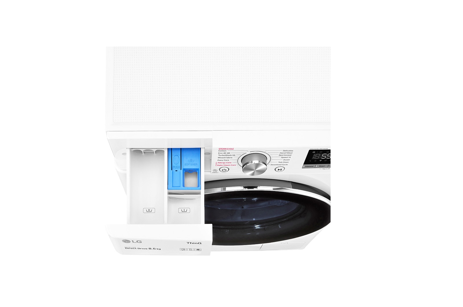 LG 8.5 kg Tvättmaskin(Vit) - Steam, Energiklass C, TurboWash™, AI DD™, Smart Diagnosis™ med Wi-Fi, F2WV708S1S
