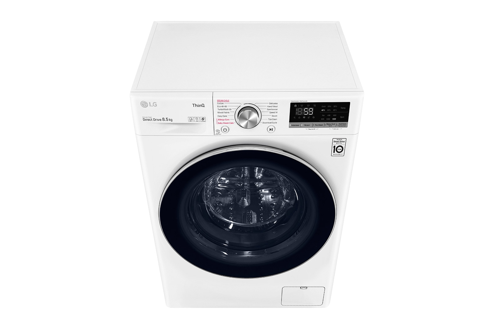 LG 8.5 kg Tvättmaskin(Vit) - Steam, Energiklass C, TurboWash™, AI DD™, Smart Diagnosis™ med Wi-Fi, F2WV708S1S