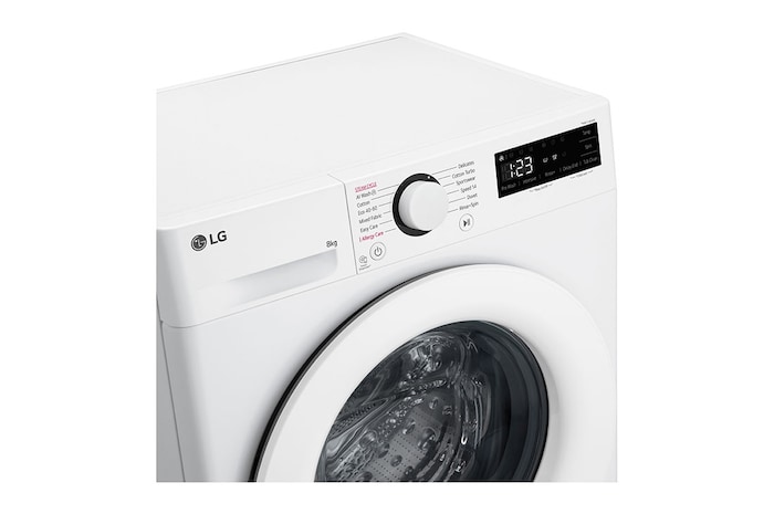 LG Slim 8 kg Tvättmaskin(Vit) - Steam, Energiklass A, AI DD™, Smart Diagnosis™, 47,5cm djup, F2Y5PYP3W