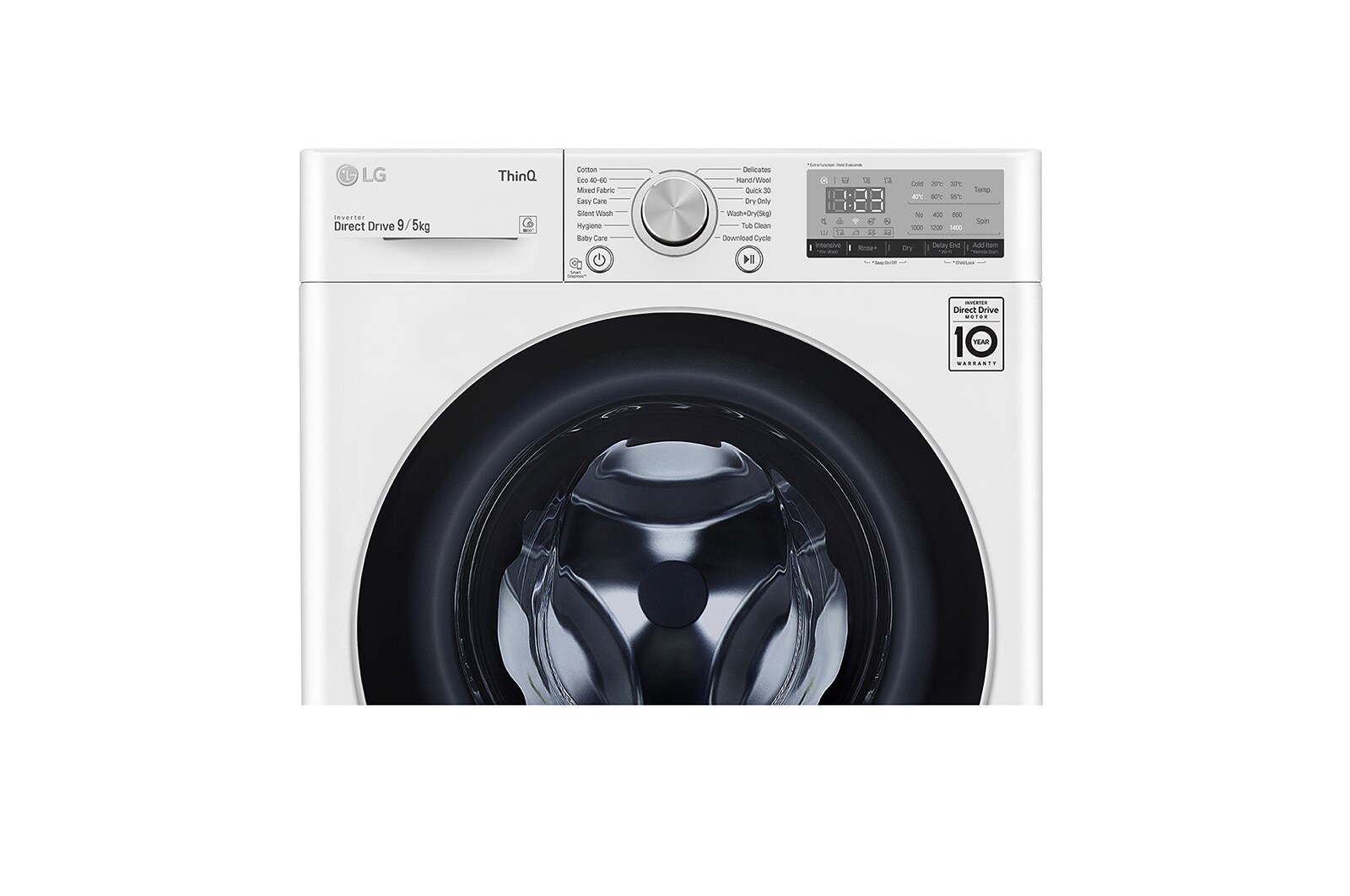 LG 9 kg / 5 kg Tvättmaskin/Torktumlare(Vit) - Energiklass E, AI DD™, Smart Diagnosis™ med Wi-Fi, F4DV409N1W