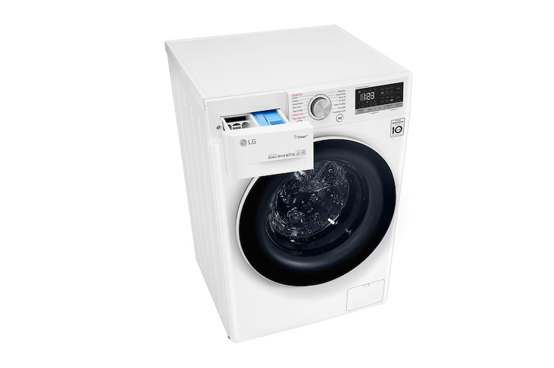 LG 8 kg / 5 kg Tvättmaskin/Torktumlare(Vit) - Steam, Energiklass E, AI DD™, Smart Diagnosis™ med Wi-Fi, F4DV508S0W