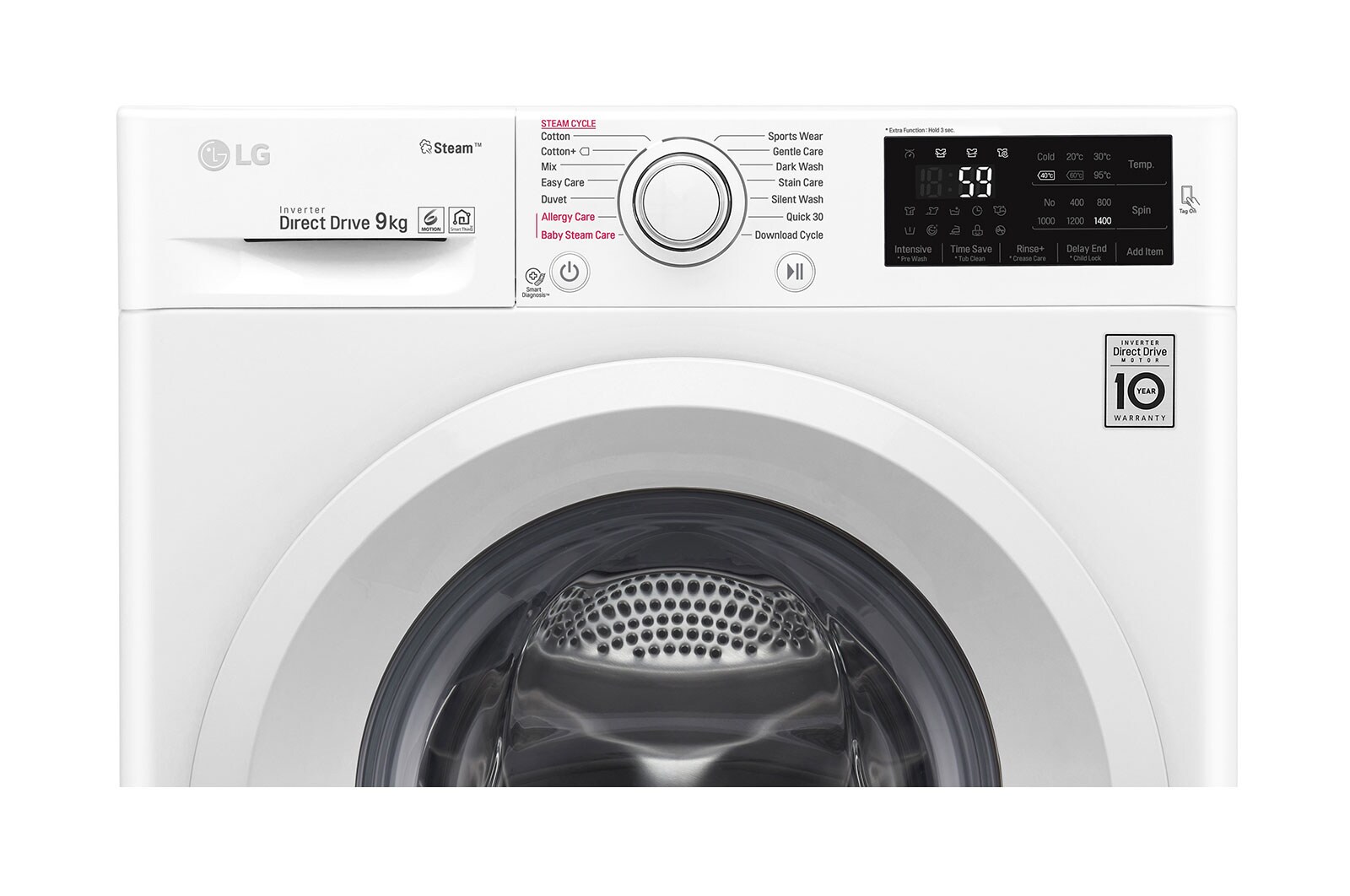 LG 1-9 kg Spa Steam & NFC, 6 Motion Direct Drive tvättmaskin, energiklass A+++ ( -20%), F4J5VY3W