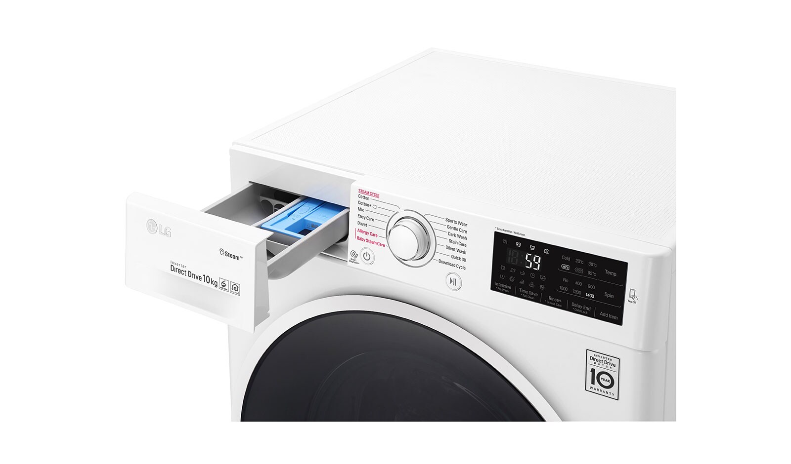 LG 1-10 kg Spa Steam & NFC, 6 Motion Direct Drive tvättmaskin, energiklass A+++ ( -40%), F4J6JY0W