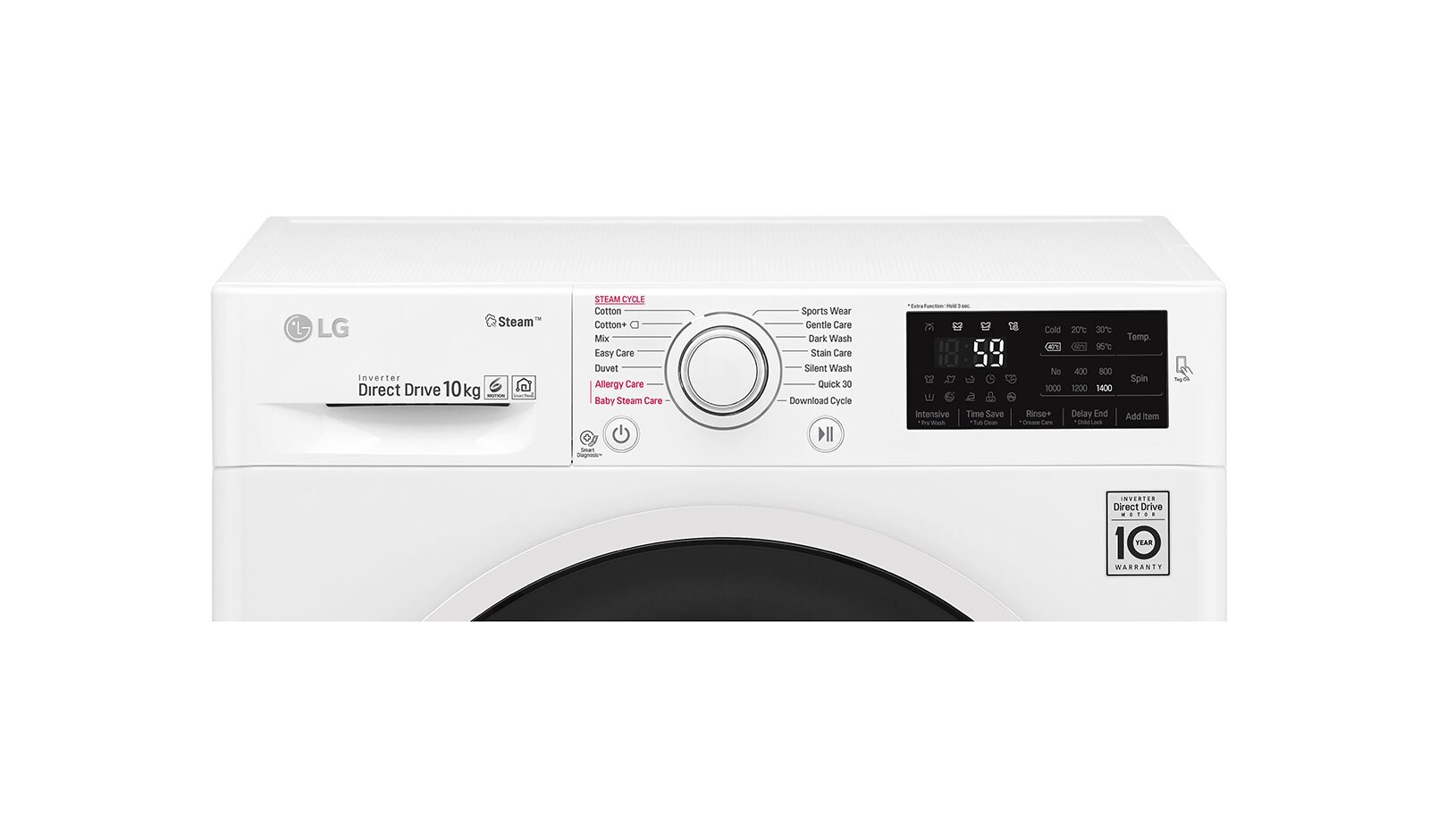 LG 1-10 kg Spa Steam & NFC, 6 Motion Direct Drive tvättmaskin, energiklass A+++ ( -40%), F4J6JY0W