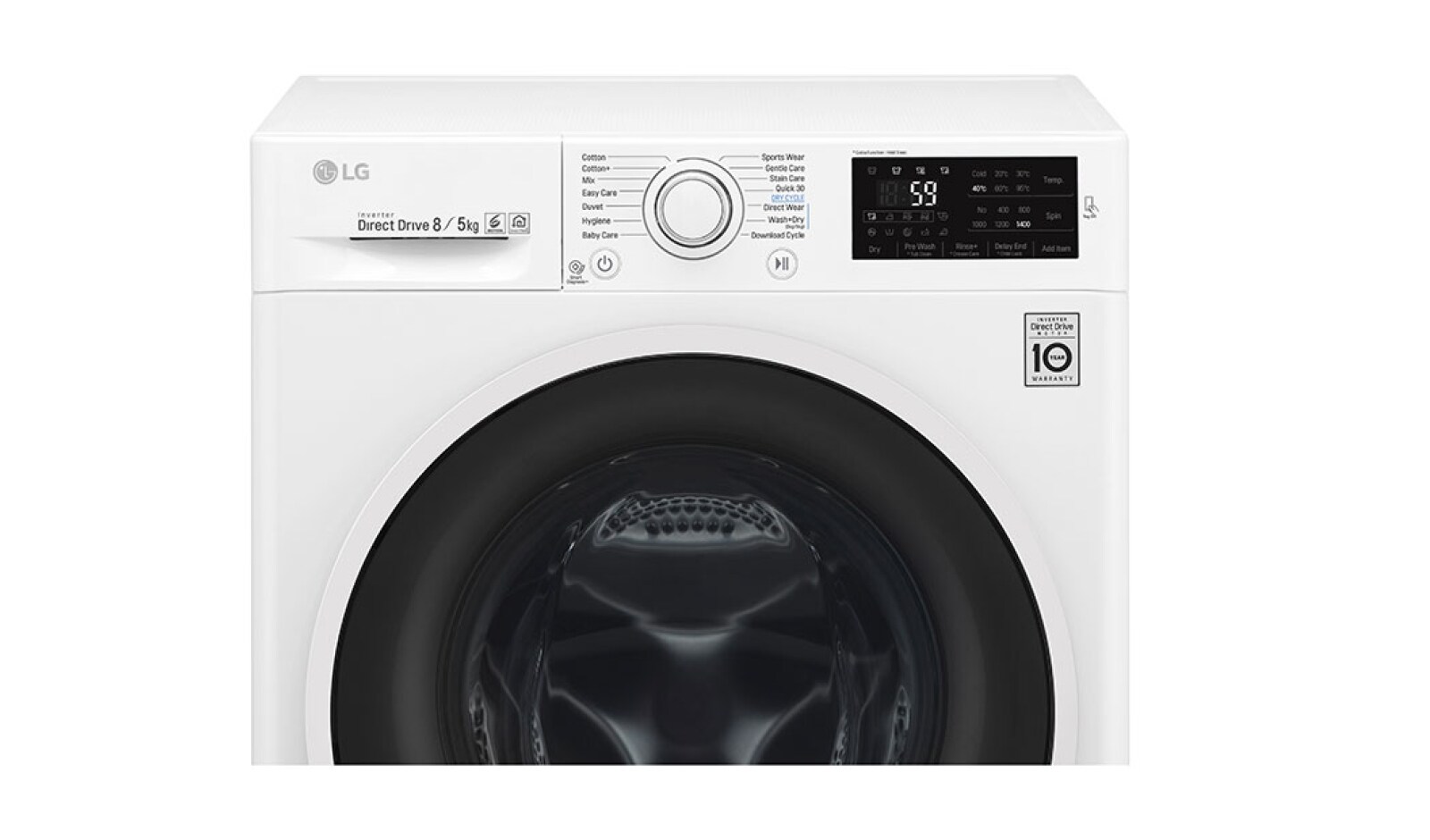 LG 1-8 kg / 1-5 kg 6 Motion Direct Drive Kombinerad tvätt/tork, NFC & energiklass A , F4J6TM0W