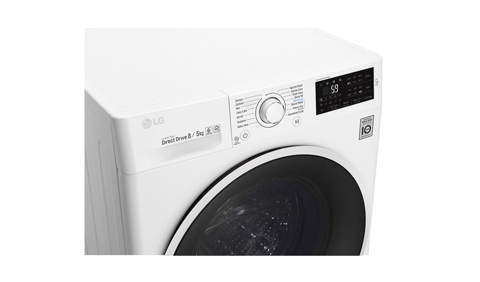 LG 1-8 kg / 1-5 kg 6 Motion Direct Drive Kombinerad tvätt/tork, NFC & energiklass A , F4J6TM0W