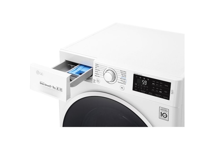 LG 1-8 kg / 1-5 kg 6 Motion Direct Drive Kombinerad tvätt/tork, NFC & energiklass A , F4J6TM0W