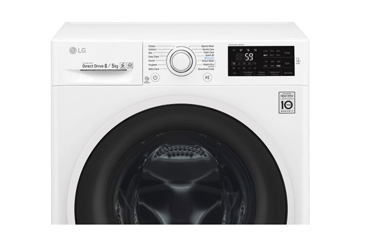 LG 1-8 kg / 1-5 kg 6 Motion Direct Drive Kombinerad tvätt/tork, NFC & energiklass A , F4J6TM0W