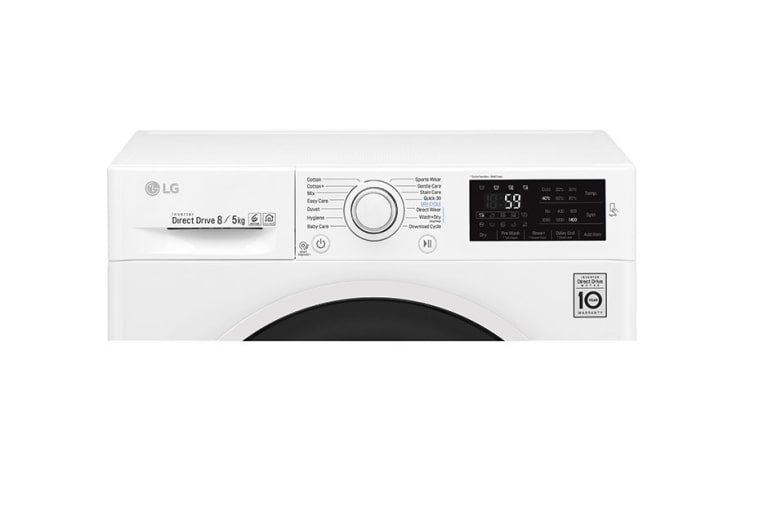 LG 1-8 kg / 1-5 kg 6 Motion Direct Drive Kombinerad tvätt/tork, NFC & energiklass A , F4J6TM0W