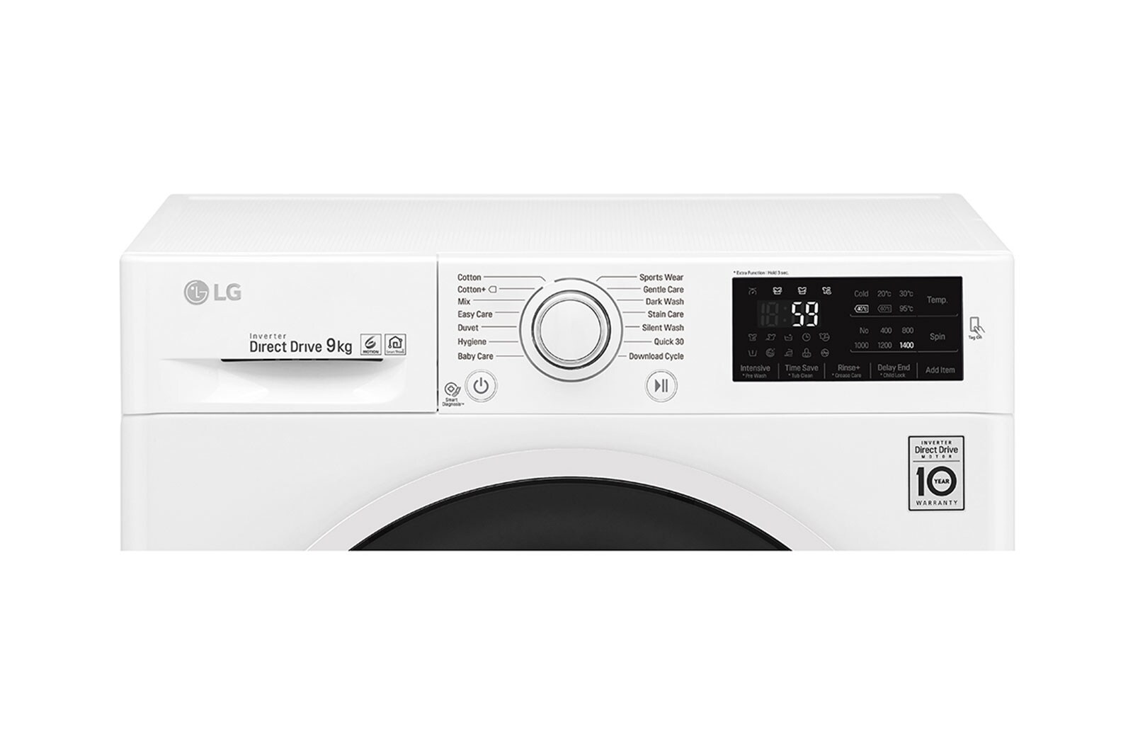 LG 1-9 kg 6 Motion Direct Drive tvättmaskin, NFC, energiklass A+++ ( -20%), F4J6VN0W