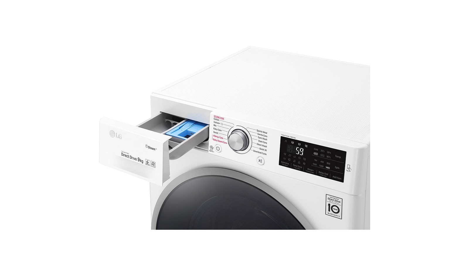LG 1-9 kg Spa Steam & NFC, 6 Motion Direct Drive tvättmaskin, energiklass A+++ ( -20%), F4J6VY1W