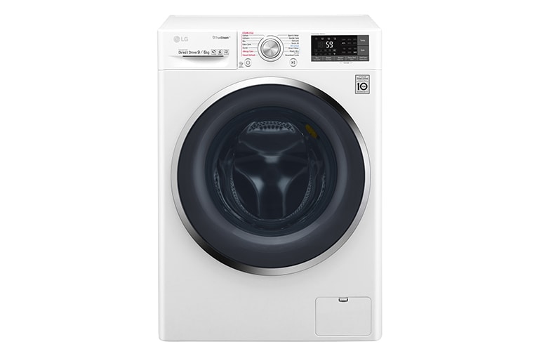 Vy framifrån av 1-9 kg / 1-6 kg True Steam™ &amp; 6 Motion Direct Drive Kombinerad tvätt/tork,Wi-Fi &amp; energiklass A F4J8FH2W