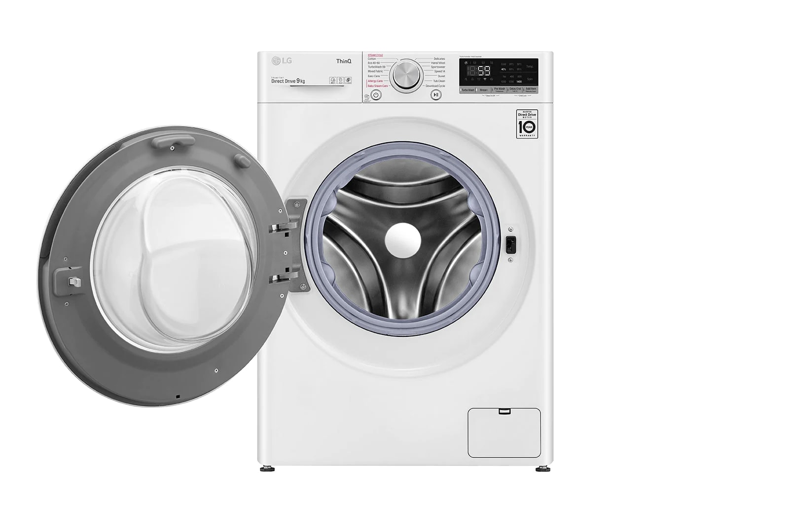LG Tvätt (9kg) och tork (8kg)-paket (Vitt), Energiklass B/A++, F4RHV580