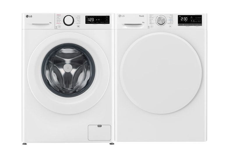 LG Tvätt (9kg) och tork (8kg)-paket (Vitt), Energiklass A/A++, F4RHY580