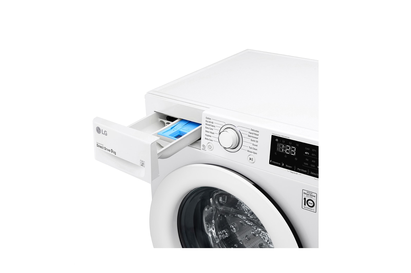 LG 9 kg Tvättmaskin(Vit) - Energiklass D, AI DD™, Smart Diagnosis™, F4WP209N0W