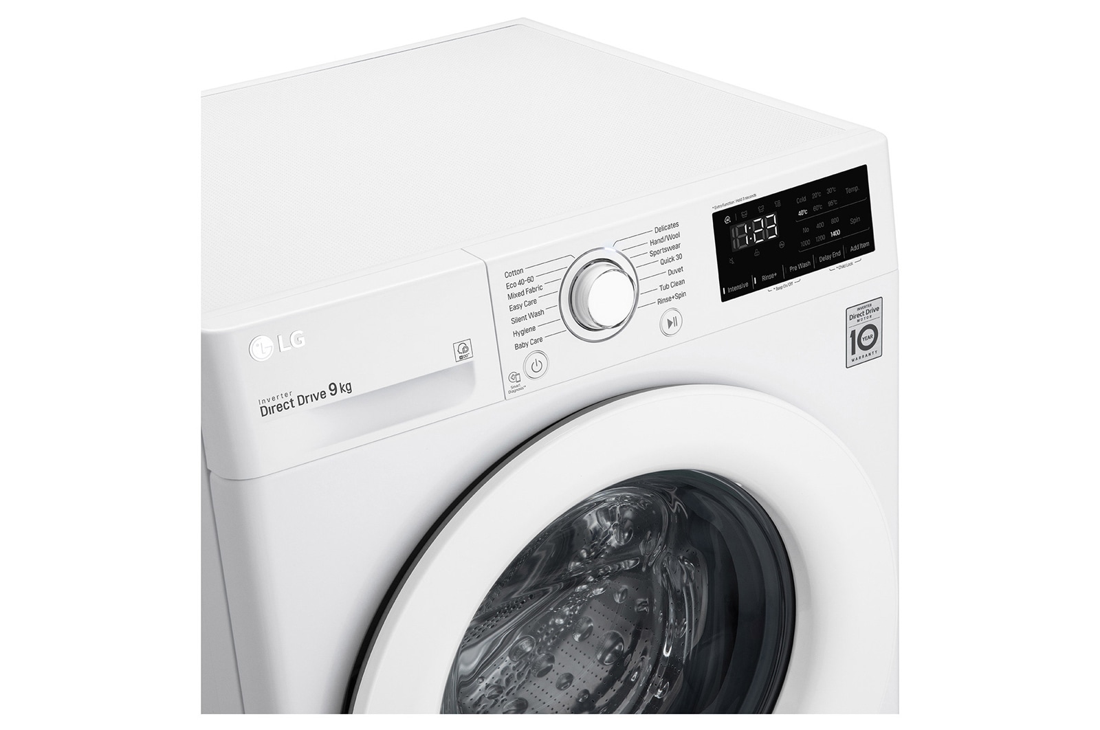 LG 9 kg Tvättmaskin(Vit) - Energiklass D, AI DD™, Smart Diagnosis™, F4WP209N0W