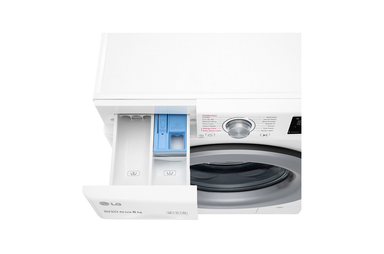 LG 8 kg Tvättmaskin(Vit) - Steam, Energiklass C, AI DD™, Smart Diagnosis™, F4WP308S1W