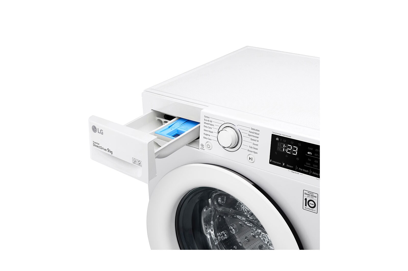 LG 9 kg Tvättmaskin(Vit) - Energiklass B, AI DD™, Smart Diagnosis™, F4WP309N0W