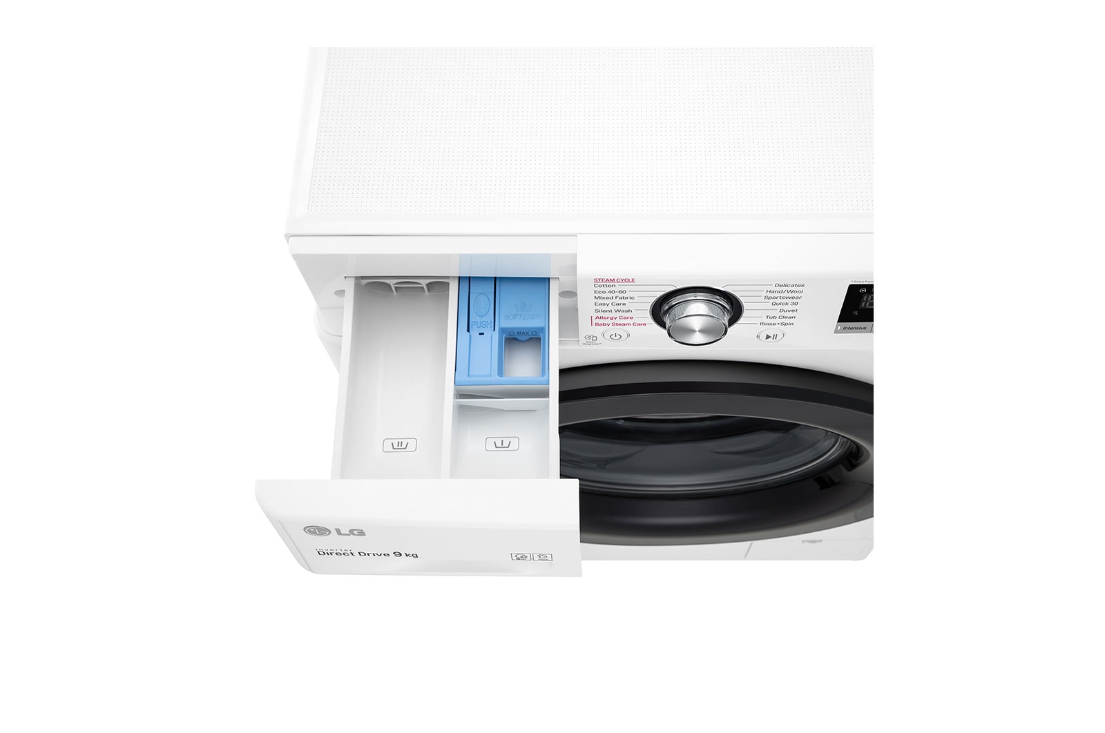 LG 9 kg Tvättmaskin(Vit) - Steam, Energiklass D, AI DD™, Smart Diagnosis™, F4WV409S3W
