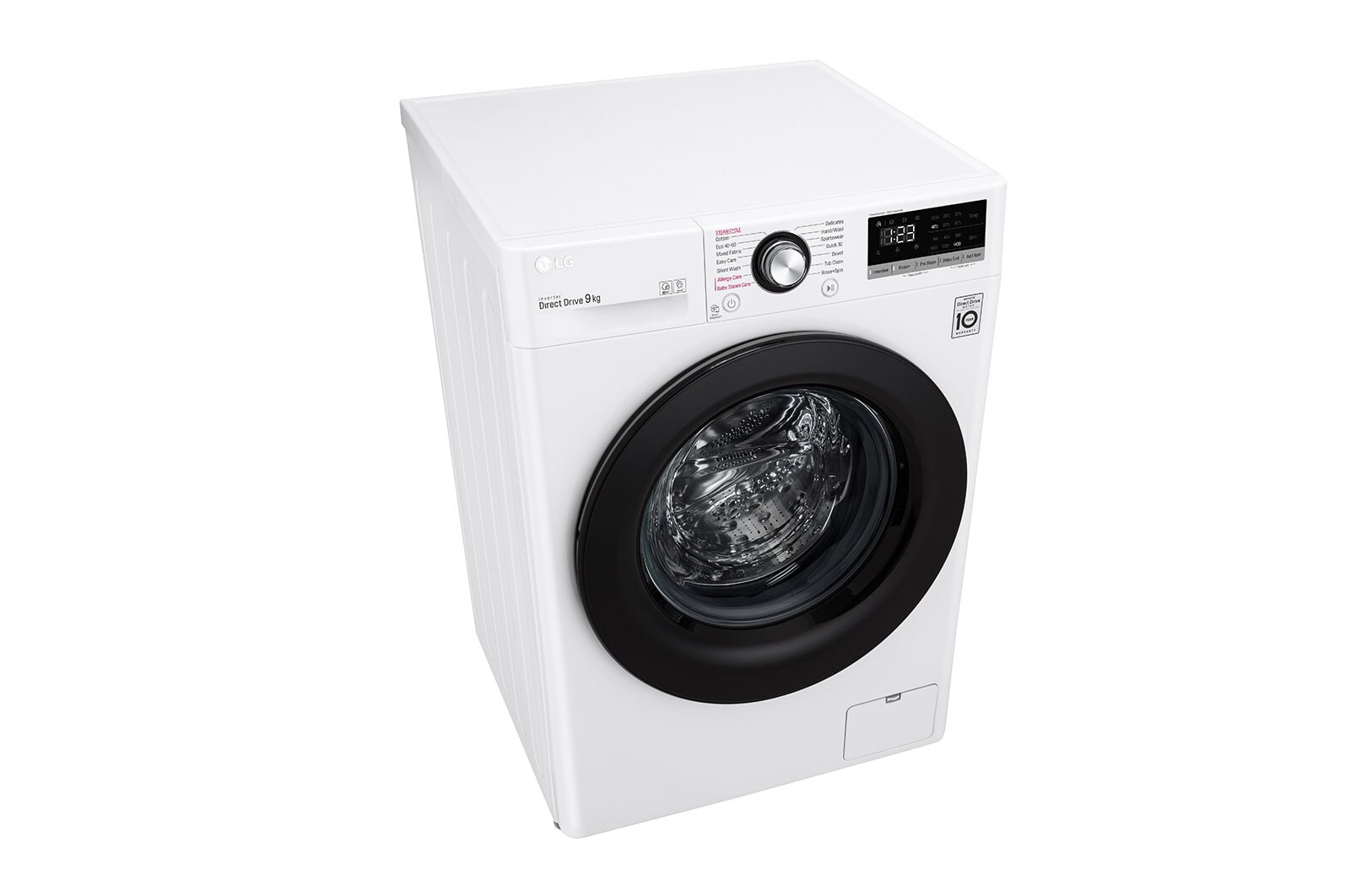 LG 9 kg Tvättmaskin(Vit) - Steam, Energiklass D, AI DD™, Smart Diagnosis™, F4WV409S3W