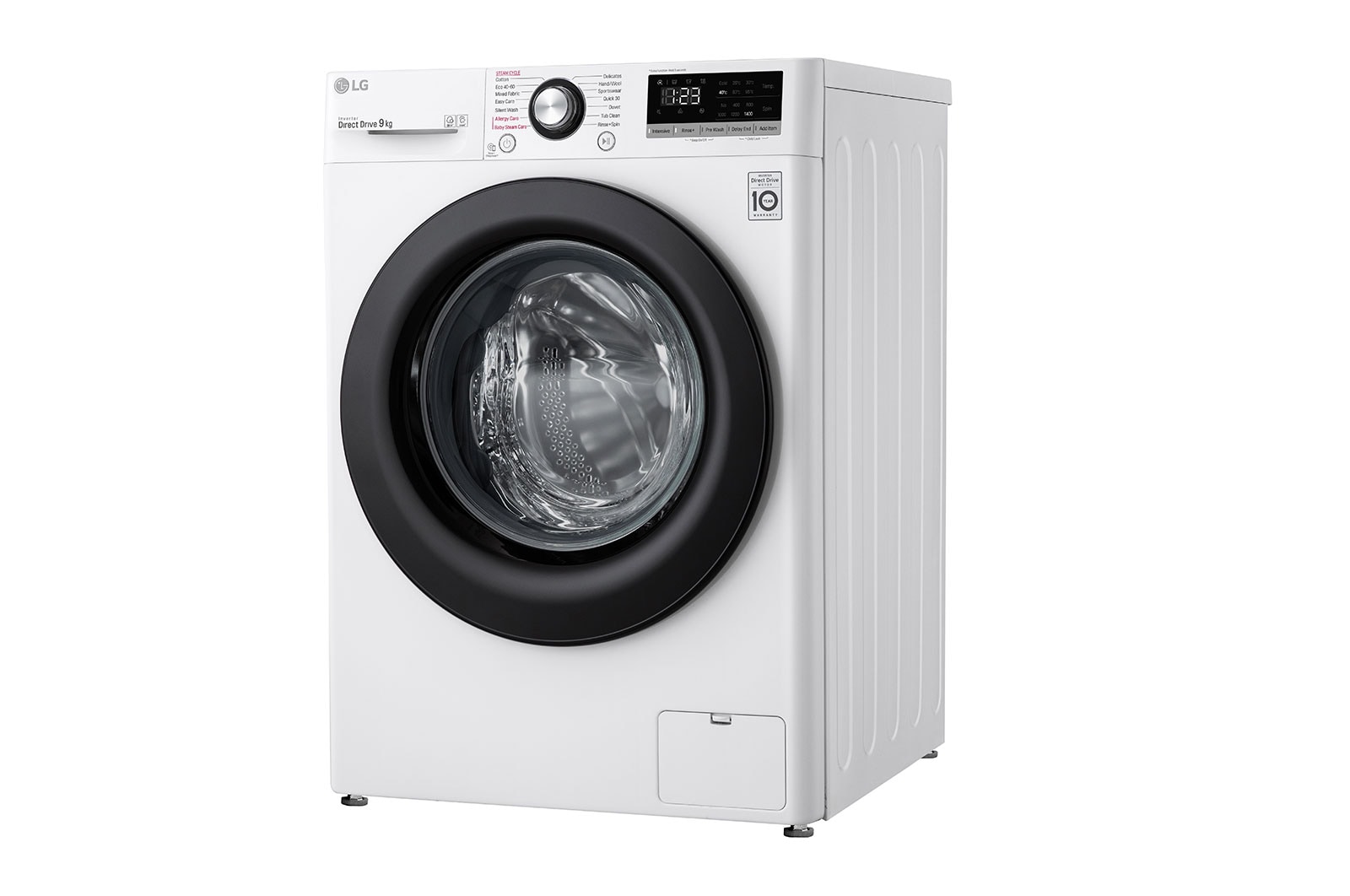 LG 9 kg Tvättmaskin(Vit) - Steam, Energiklass D, AI DD™, Smart Diagnosis™, F4WV409S3W