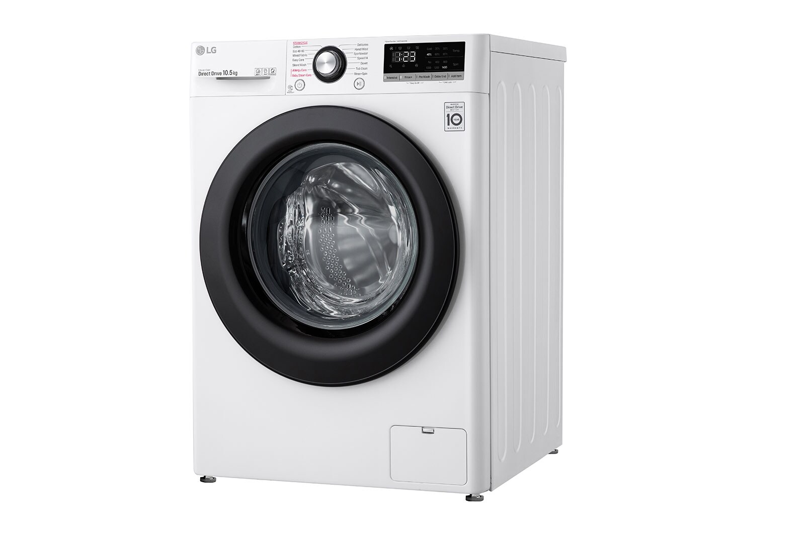 LG 10.5 kg Tvättmaskin(Vit) - Steam, Energiklass B, AI DD™, Smart Diagnosis™, F4WV410S3W