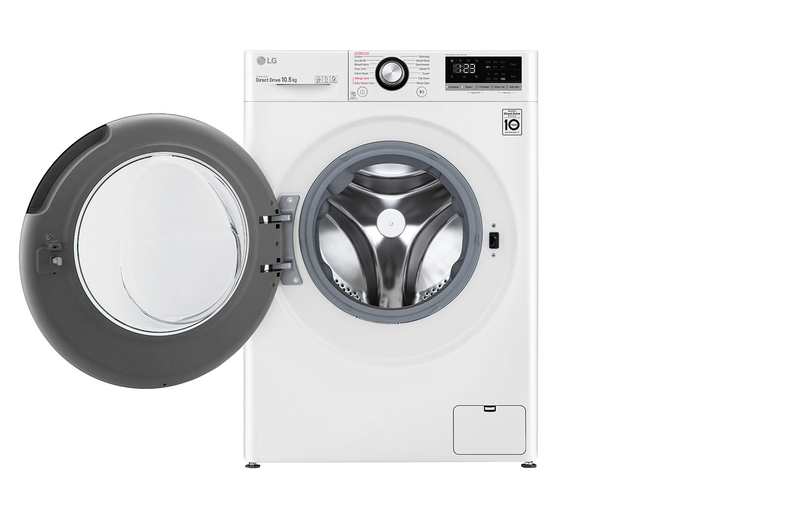 LG 10.5 kg Tvättmaskin(Vit) - Steam, Energiklass B, AI DD™, Smart Diagnosis™, F4WV410S3W