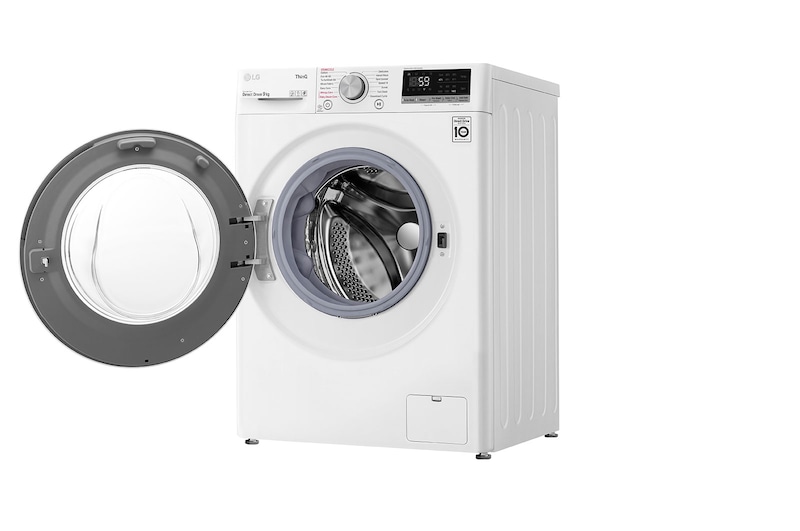LG 9 kg Tvättmaskin(Vit) - Steam, Energiklass D, TurboWash™, AI DD™, Smart Diagnosis™ med Wi-Fi, F4WV509S1W