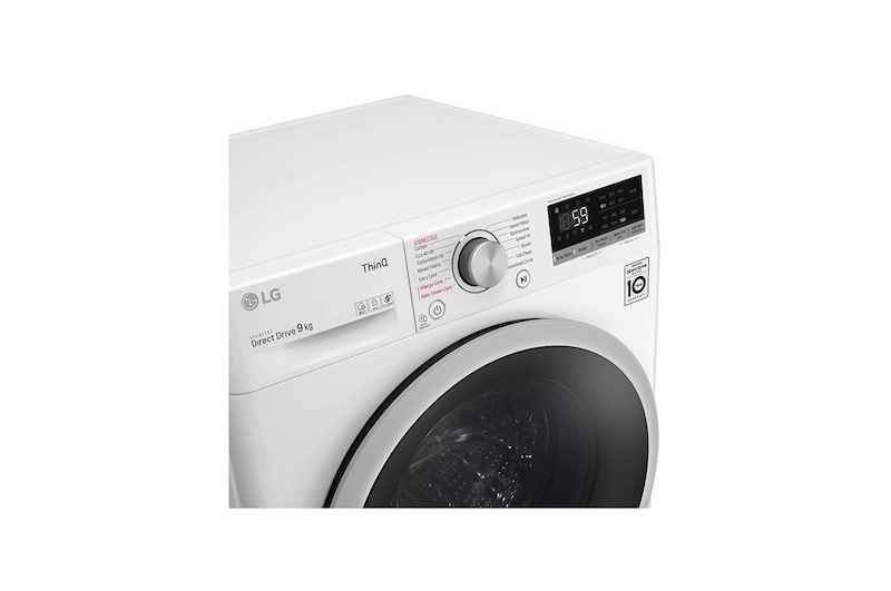 LG 9 kg Tvättmaskin(Vit) - Steam, Energiklass D, TurboWash™, AI DD™, Smart Diagnosis™ med Wi-Fi, F4WV509S1W