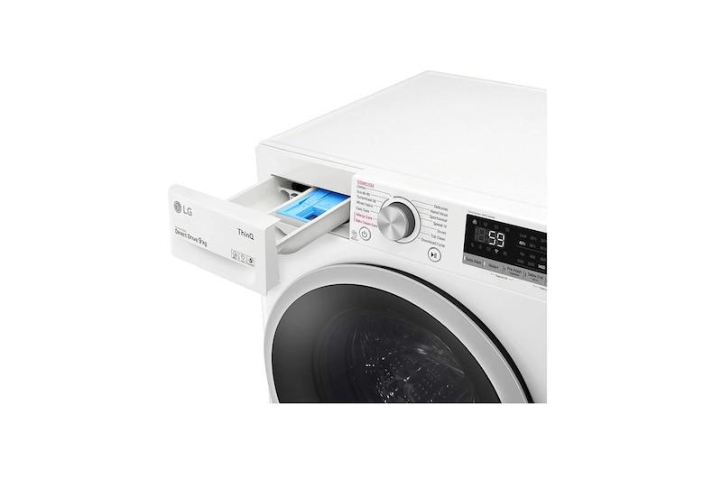 LG 9 kg Tvättmaskin(Vit) - Steam, Energiklass B, TurboWash™, AI DD™, Smart Diagnosis™ med Wi-Fi, F4WV509S1WE