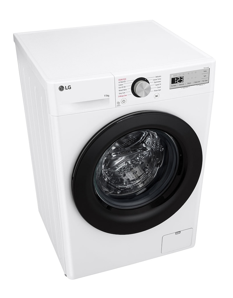 LG 11 kg Tvättmaskin(Vit) - Steam, Energiklass A, AI DD™ och Smart Diagnosis™, F4Y5EYP6W0F