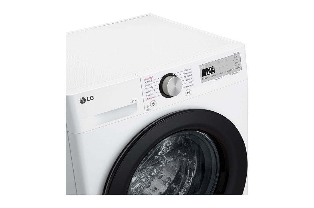 LG 11 kg Tvättmaskin(Vit) - Steam, Energiklass A, AI DD™ och Smart Diagnosis™, F4Y5EYP6W0F