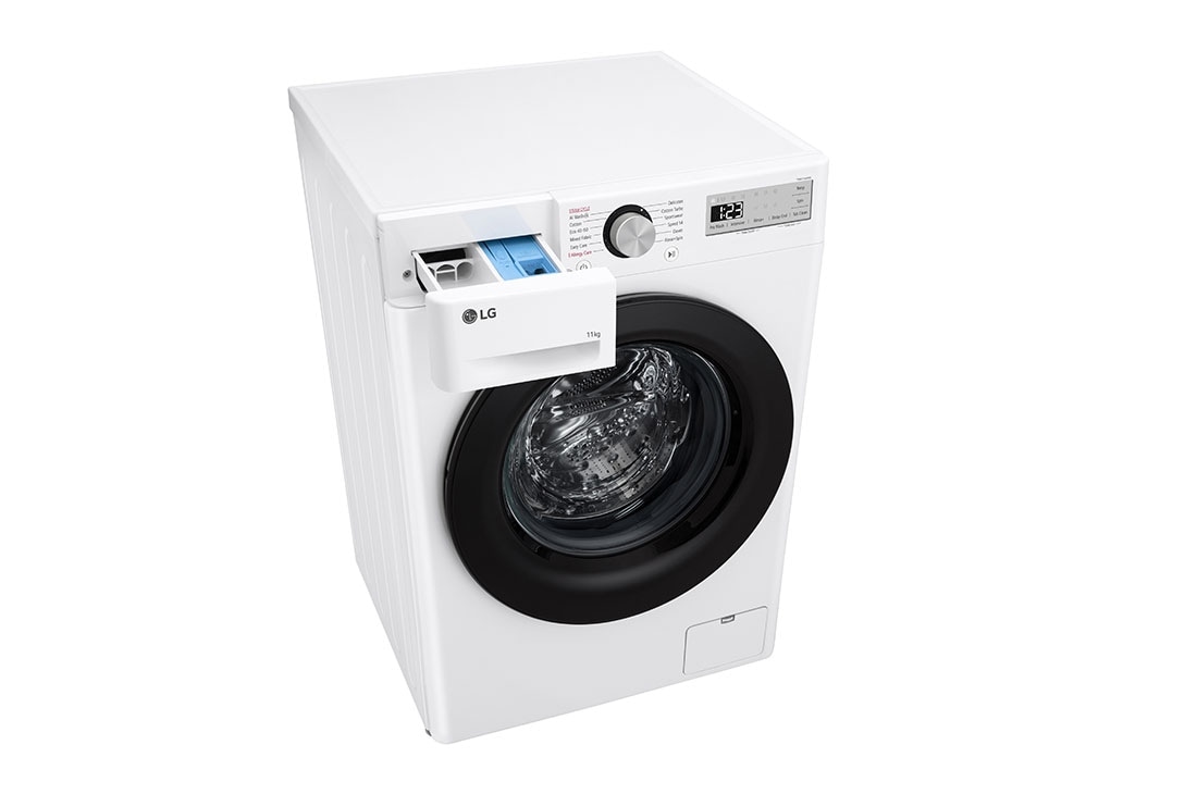 LG 11 kg Tvättmaskin(Vit) - Steam, Energiklass A, AI DD™ och Smart Diagnosis™, F4Y5EYP6W0F