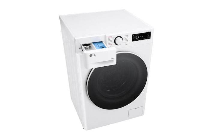 LG 10 kg Tvättmaskin(Vit) - Steam, Energiklass A, TurboWash360™, AI DD™, Smart Diagnosis™, F4Y5RYW0WY