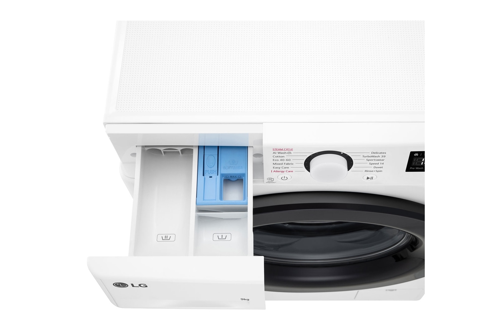 LG 9 kg Tvättmaskin(Vit) - Steam, Energiklass A, TurboWash360™, AI DD™, Smart Diagnosis™ , F4Y5VYP6WY