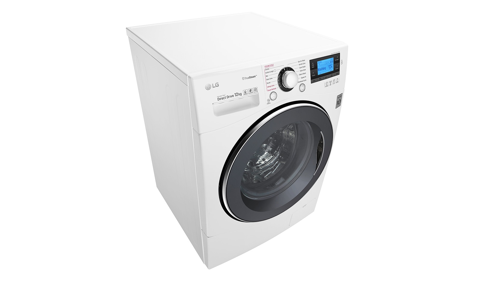 LG 12 kg Tvättmaskin(Vit) - True Steam™, TurboWash™, Smart Diagnosis™ med NFC, FH495BDS2