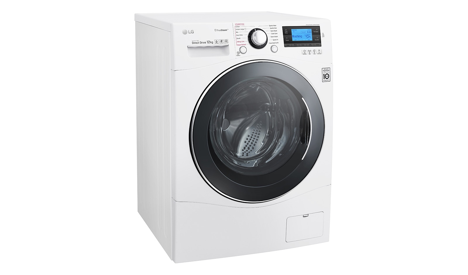 LG 12 kg Tvättmaskin(Vit) - True Steam™, TurboWash™, Smart Diagnosis™ med NFC, FH495BDS2