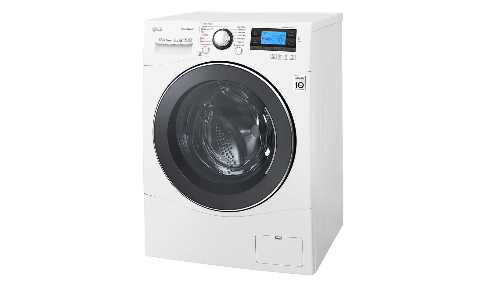 LG 12 kg Tvättmaskin(Vit) - True Steam™, TurboWash™, Smart Diagnosis™ med NFC, FH495BDS2