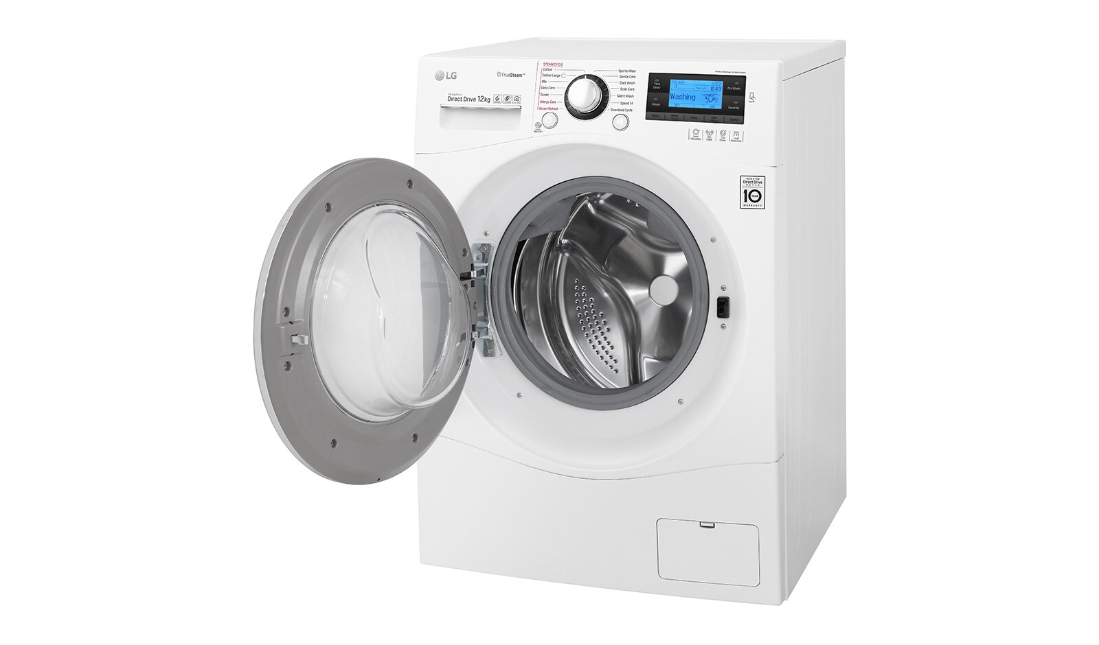 LG 12 kg Tvättmaskin(Vit) - True Steam™, TurboWash™, Smart Diagnosis™ med NFC, FH495BDS2