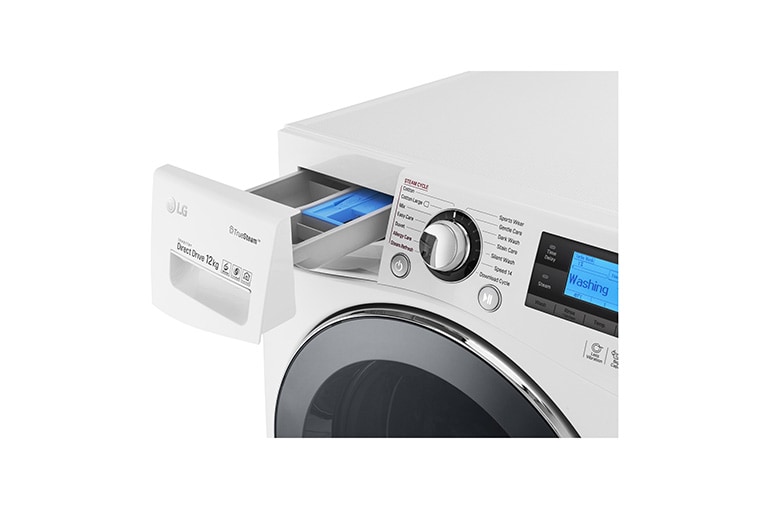LG 12 kg Tvättmaskin(Vit) - True Steam™, TurboWash™, Smart Diagnosis™ med NFC, FH495BDS2